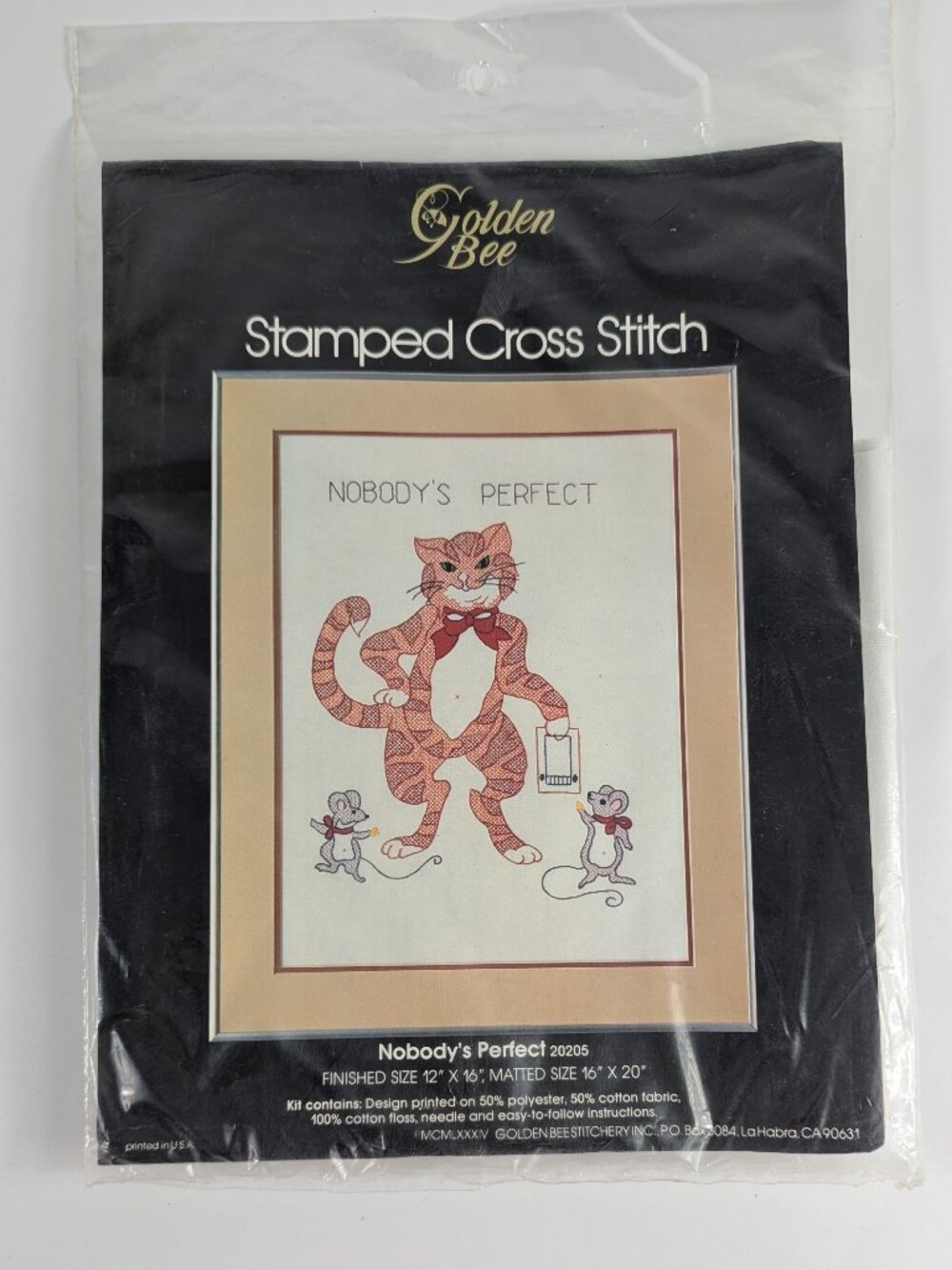 Golden Bee Nobody's Perfect Cross Stitch Kit #20205 Cat & Mouse NEW